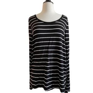 Cynthia Rowley Sheer back black and white top